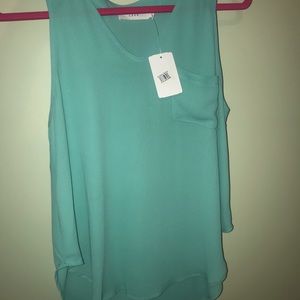 teal blouse